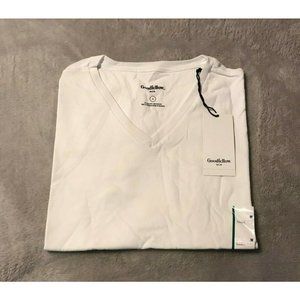 Goodfellow & Co Men's Standard Fit Short Sleeve V-Neck T-Shirt, Medium White NWT